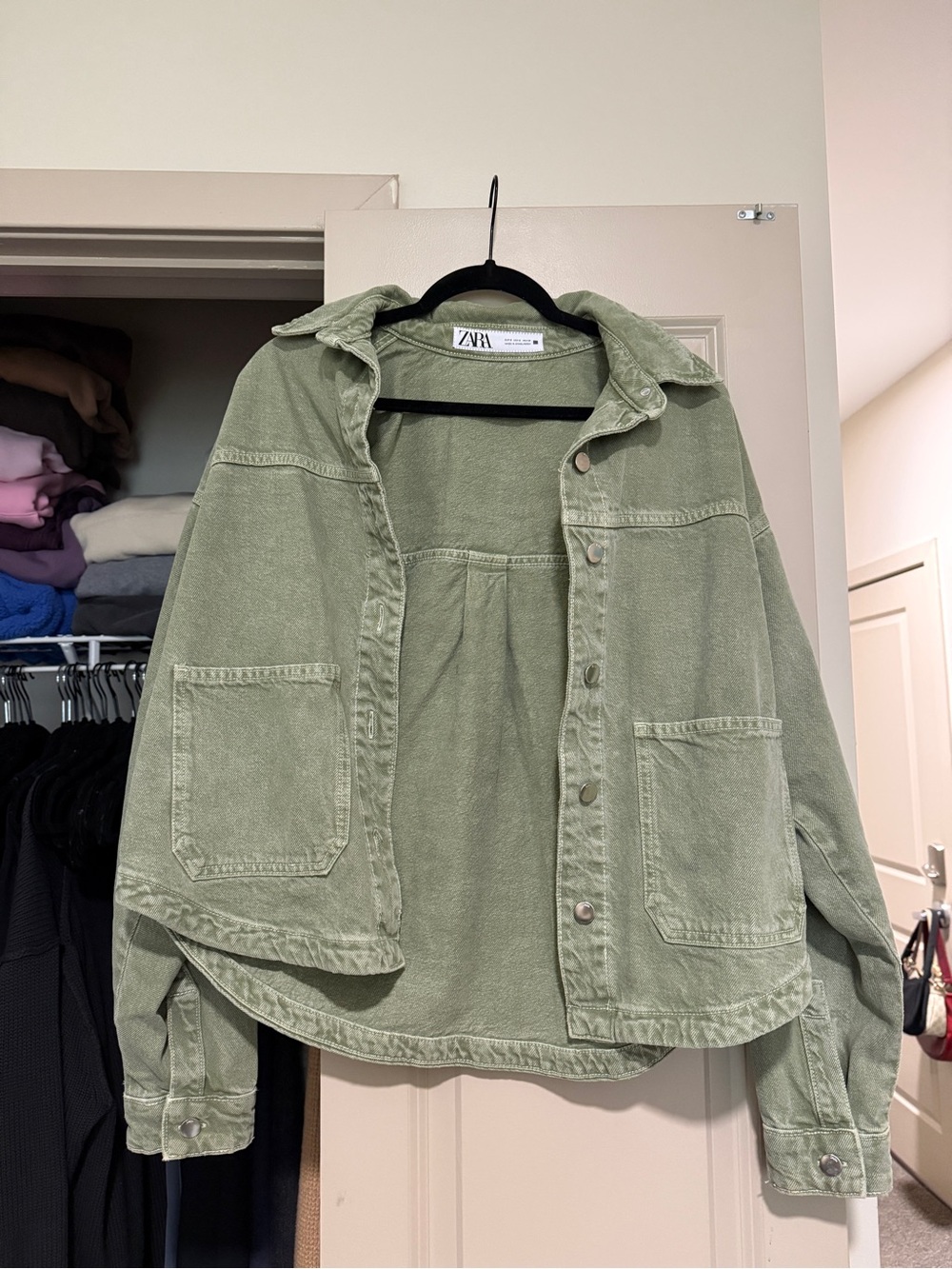 Zara Oversized Olive Green Utility Jacket